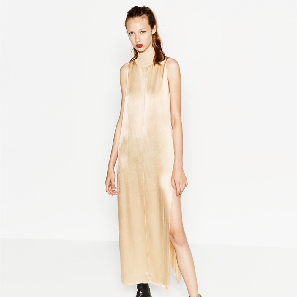 Zara side split turtleneck dress.