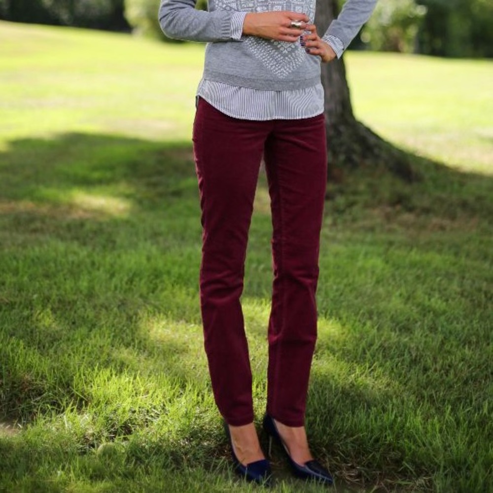 J Crew Corduroy Pants Burgandy