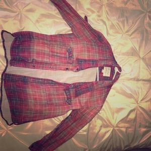 Plaid flannel shirt.