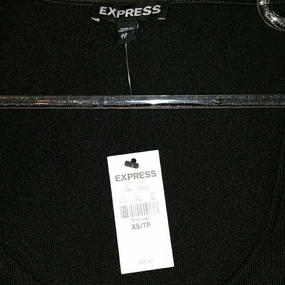 Express black crop top sexy zipper XS - Picture 2 of 4