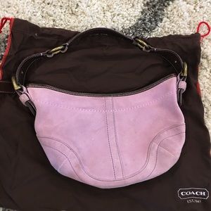 Purple suede Coach purse