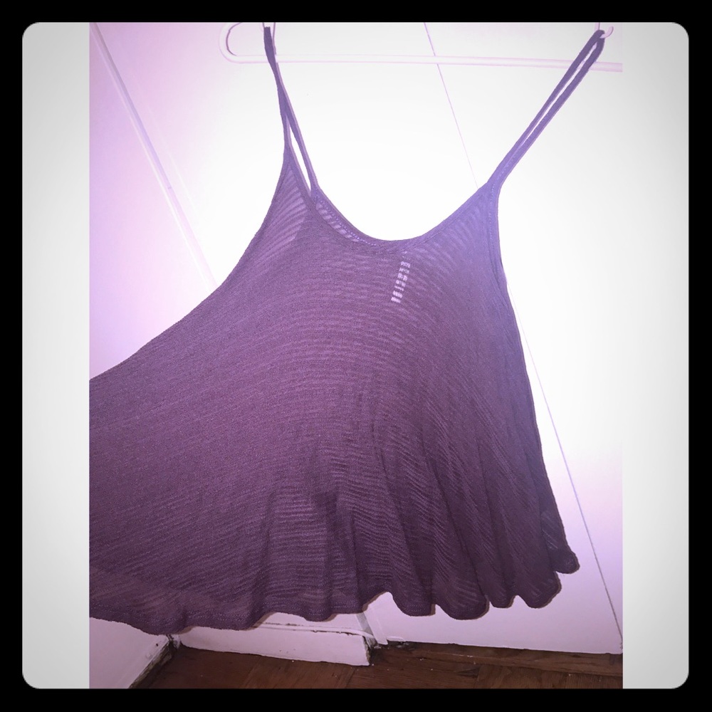Sheer Flowey Purple Tank Top