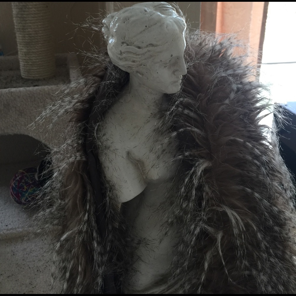Faux Fur, Satin Lined Scarf