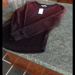 Sparkly red and black long sleeve sweater (S) NEW