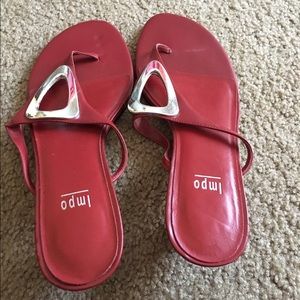 Impo Red Kitten Heel Sandal