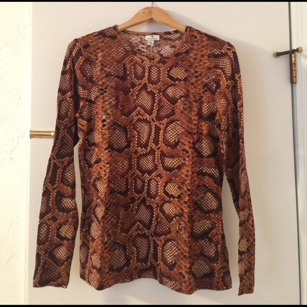 Snakeskin Print Long Sleeve Tee