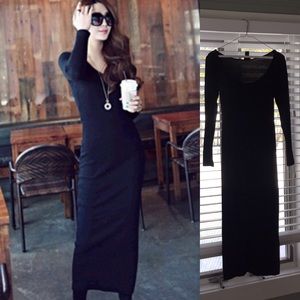 H&M\\Black Long Sleeve Maxi