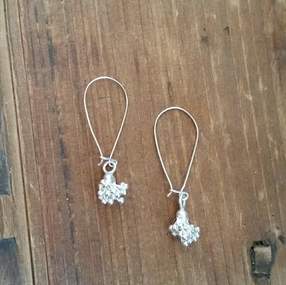 Sterling silver cluster dangle earrings New!