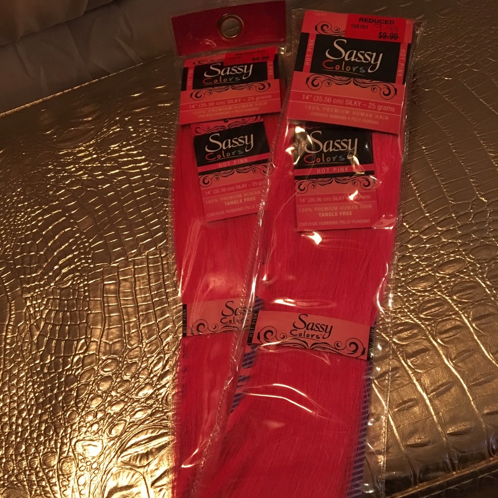 PINK Human Hair Extensions 14in