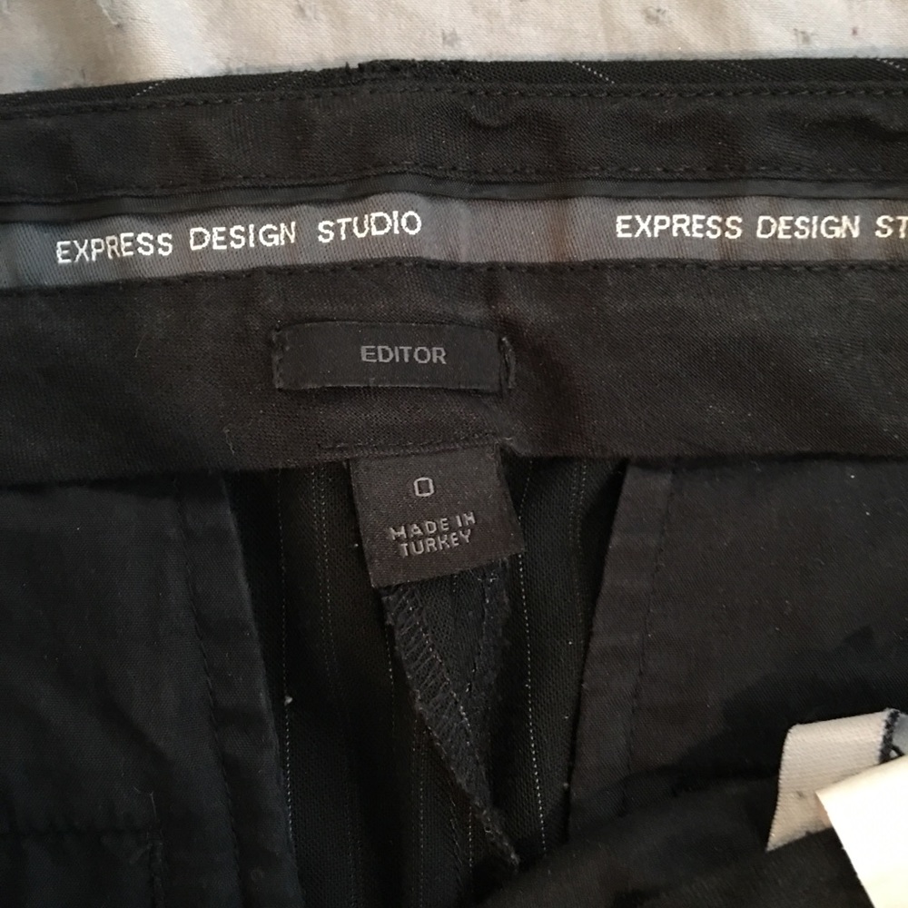 Black Pinstripe EXPRESS Editor Pants size 0