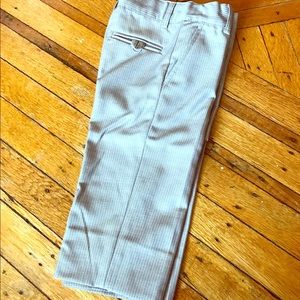 Toddler boy gray with white pinstripe dress pants