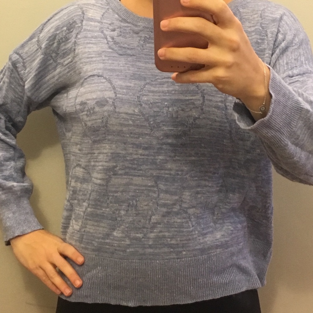 Baby Blue brandy melville Skull Sweater