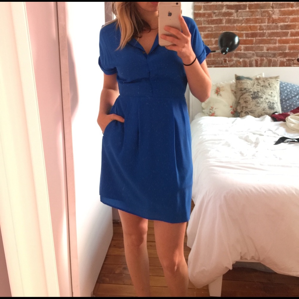 madewell silk shirtdress