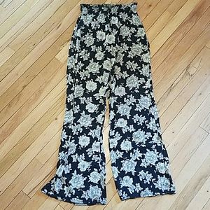 Brandy Melville floral wide leg pants