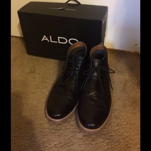 Black leather aldo boots