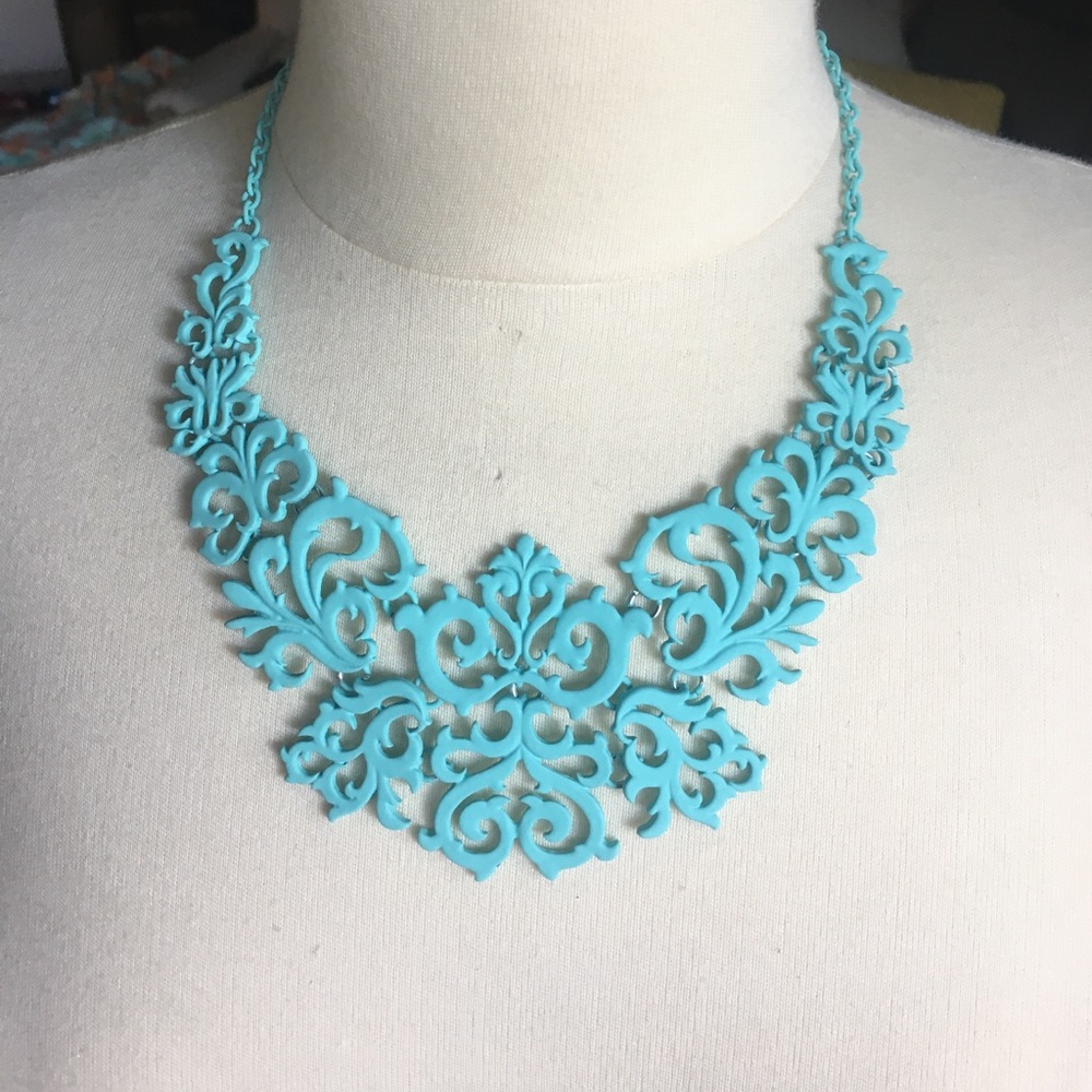 Turquoise Statement Necklace with Matte Finish