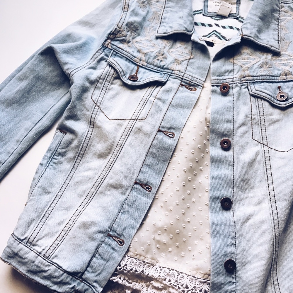 Forever 21 Pattern Jean jacket