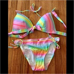 NWT Victorias Secret Rainbow Bikini L top M bottom