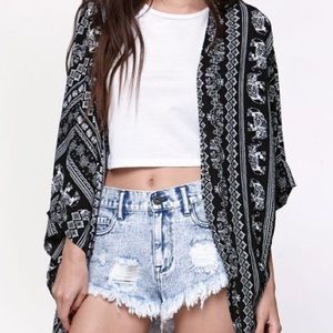 LA Hearts cocoon animal print kimono from Pacsun