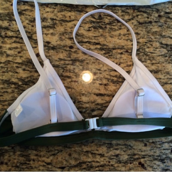 sexy green and white strappy cheeky bikini - Picture 3 of 3