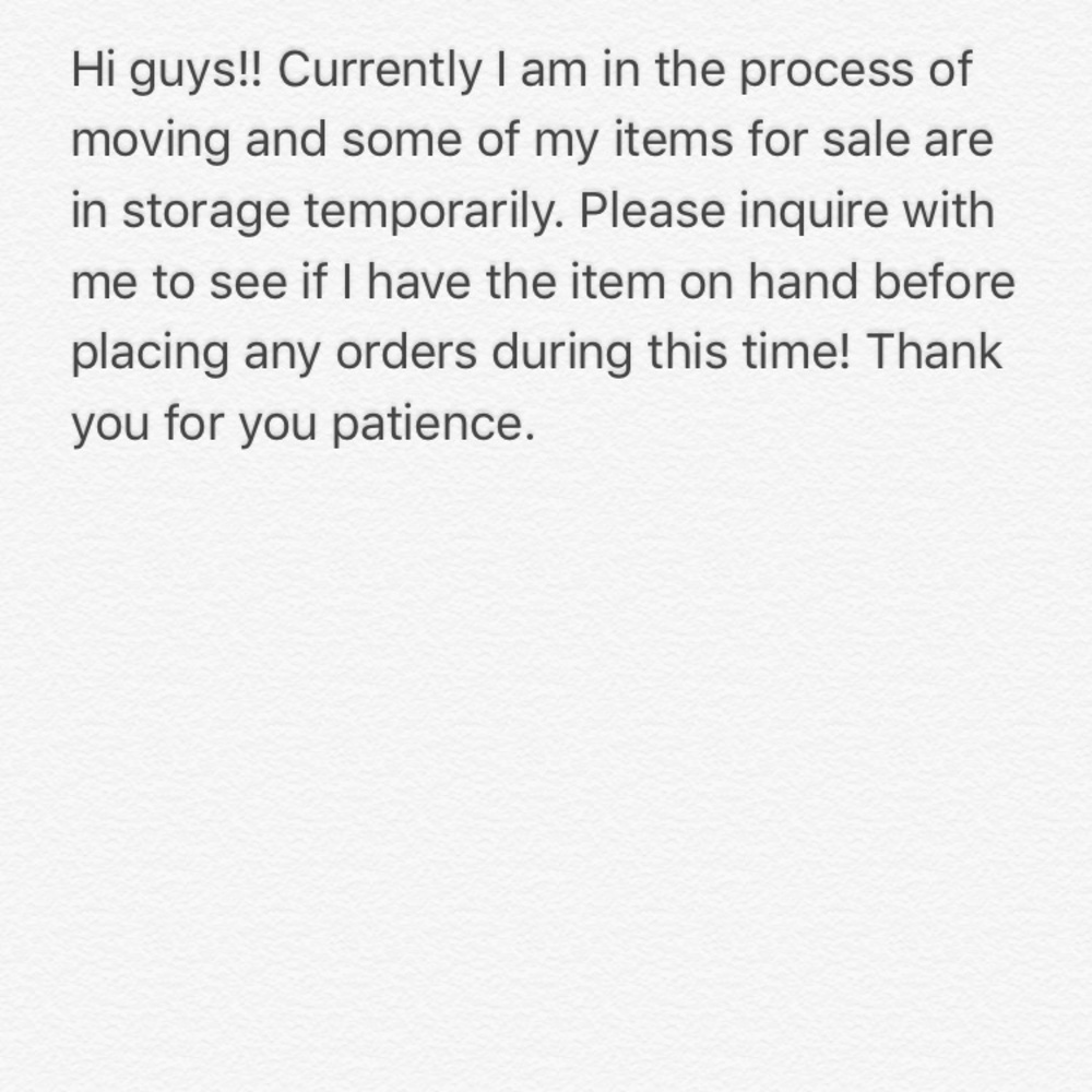 Please inquire before placing orders