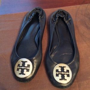 Tory Butch Black Reva Flats