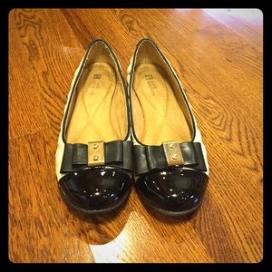 Black and white shoes