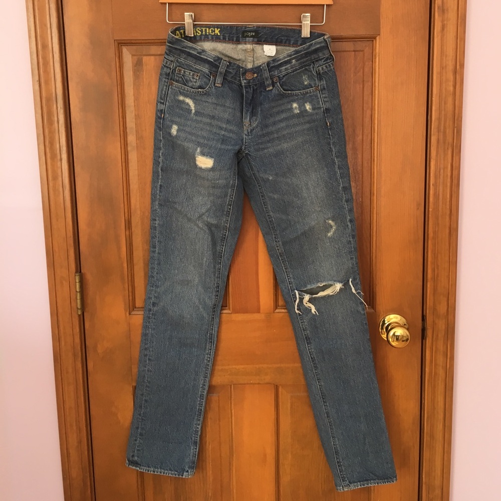 J. Crew Matchstick Ripped Skinny Jeans