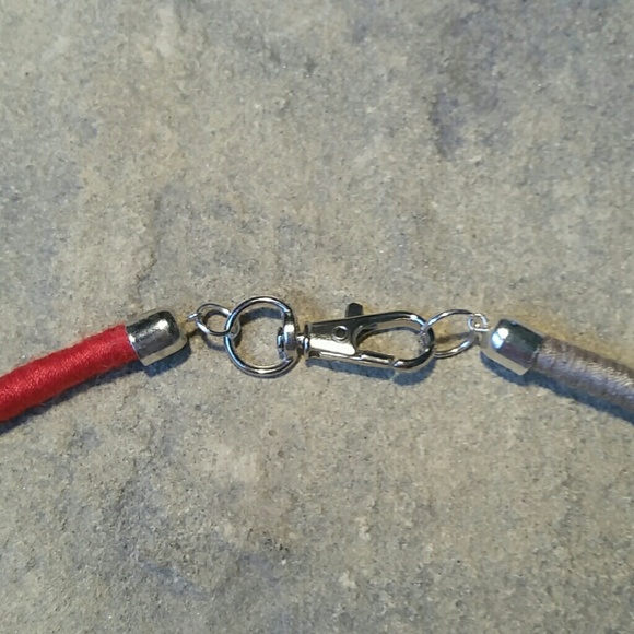 Hand Thread Wrapped w Crystal Spikes Boho Necklace - Picture 4 of 5