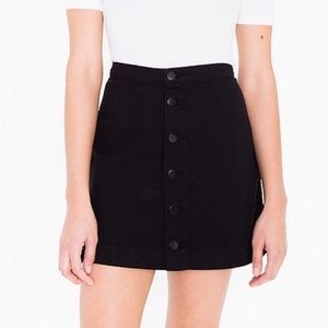 american apparel 8-button wale denim black skirt