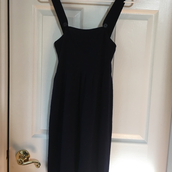 Cashmere dark purple dress with button straps _2 - Picture 2 of 6