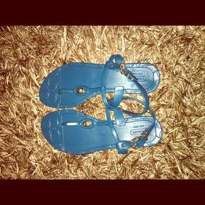 Coach Pier Blue Jelly Thong Sandal.