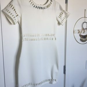 Fitted white cutout dress