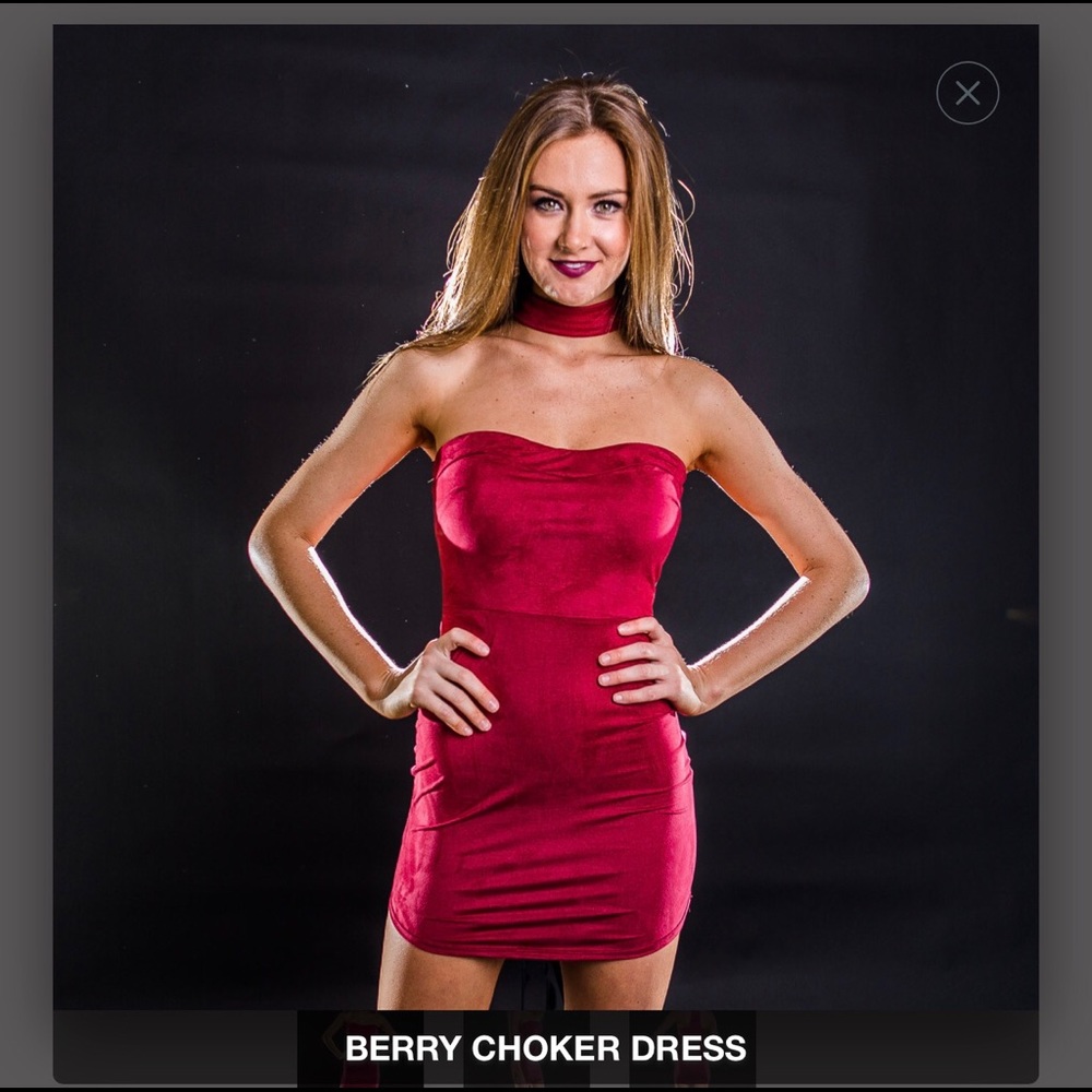 NWT Gorgeous Maroon/Red Choker Dress