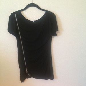 Zipper Black Tee
