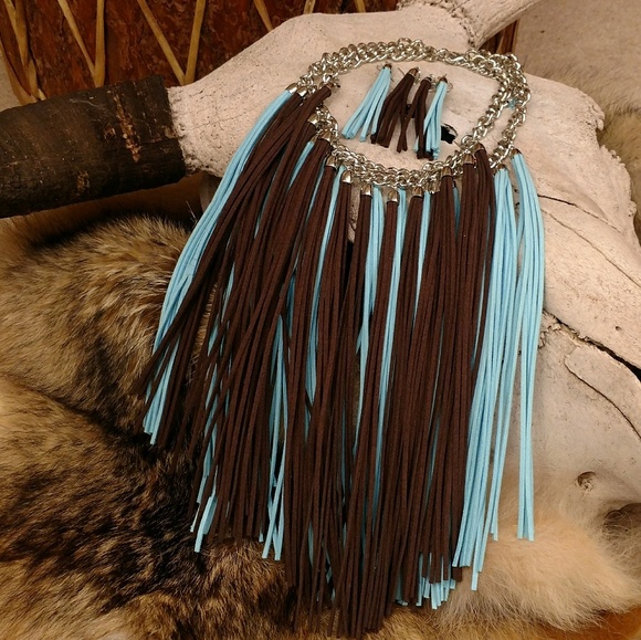 🔶BACK IN STOCK 🔶 Leather​ Fringe Necklace - Picture 2 of 3