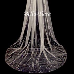 Royal Length Scattered Crystal Cathedral Veil