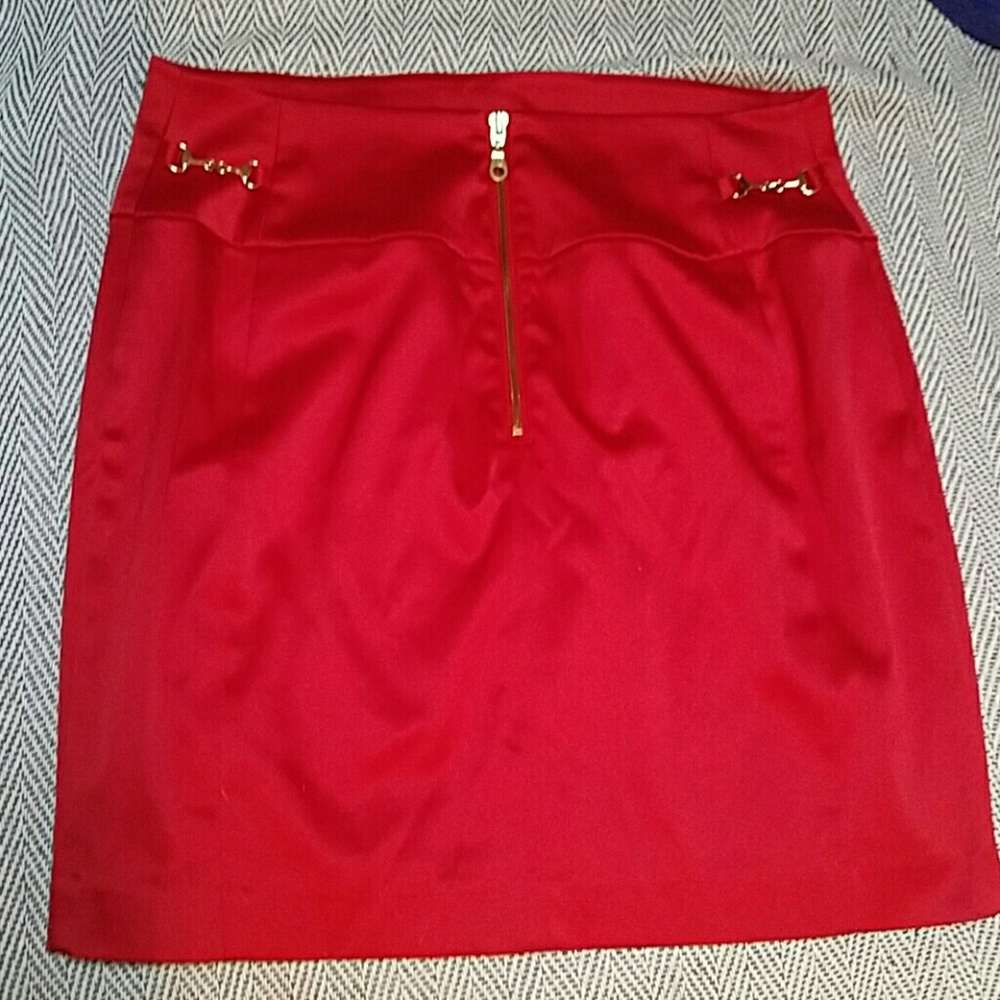 Red pencil skirt
