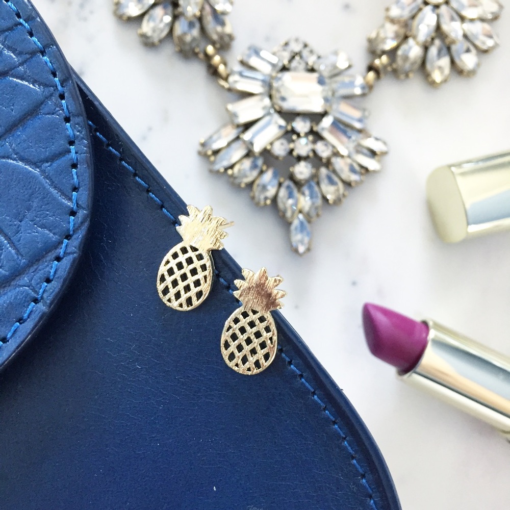 "Alani" Earrings || Gold Pineapple Studs
