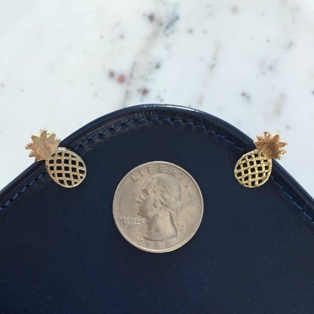 "Alani" Earrings || Gold Pineapple Studs - Picture 4 of 9