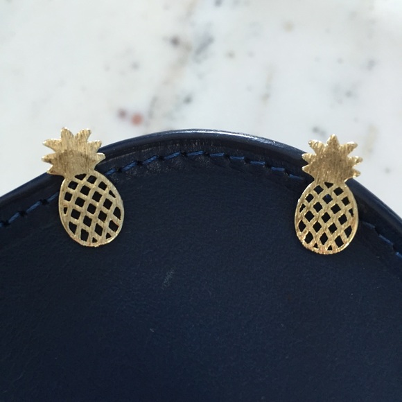 "Alani" Earrings || Gold Pineapple Studs - Picture 2 of 9