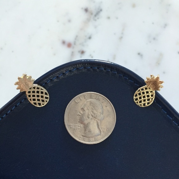 "Alani" Earrings || Gold Pineapple Studs - Picture 4 of 9