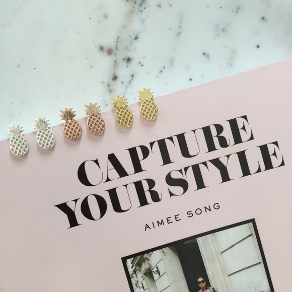 "Alani" Earrings || Gold Pineapple Studs - Picture 7 of 9