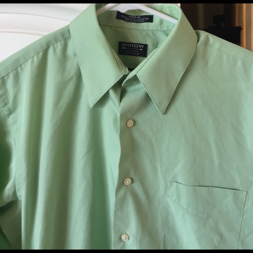 Arrow fitted 1851 pale lime green shirt