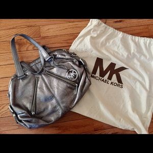 Metallic Silver Michael Kors Bag