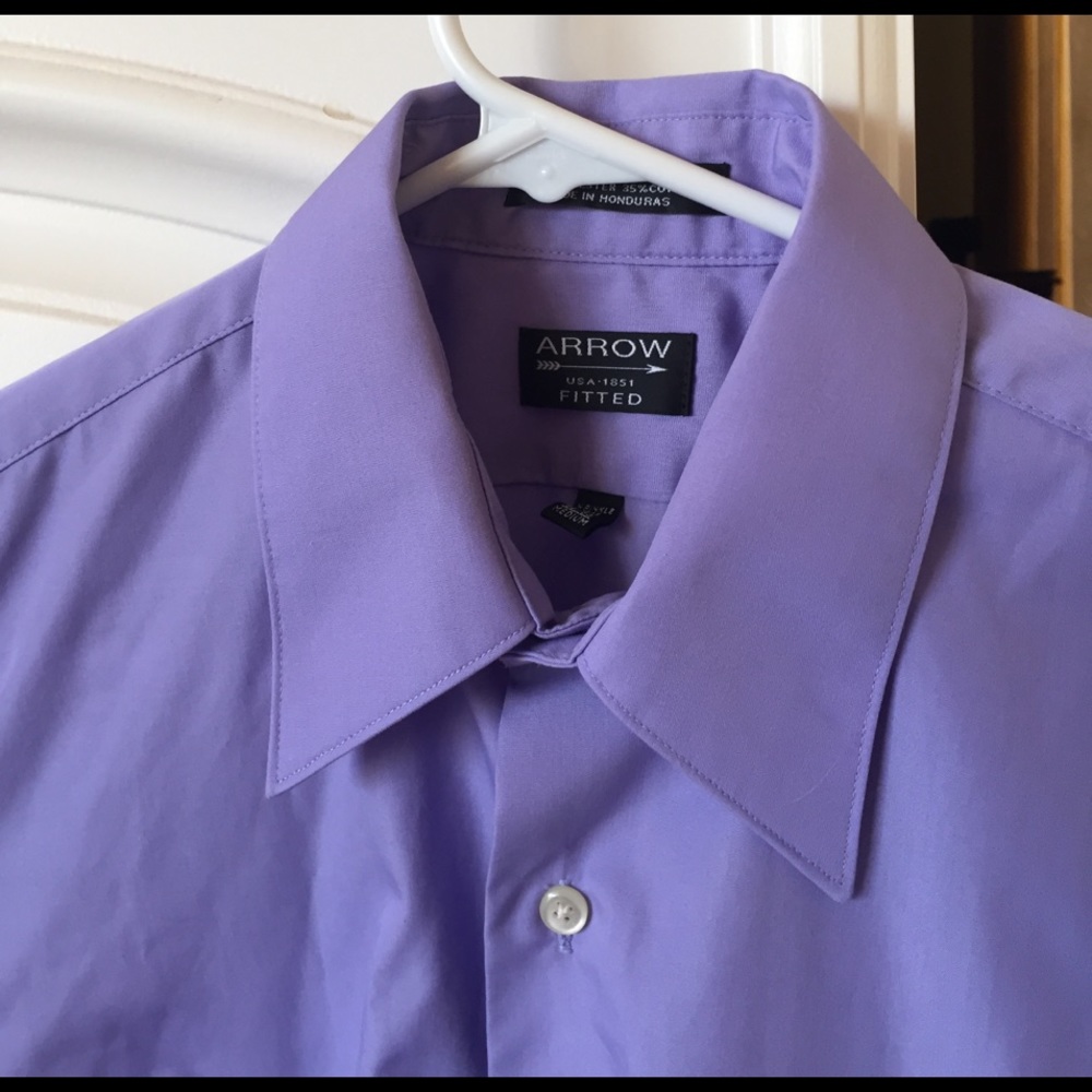 Arrow fitted 1851 lavender mens shirt
