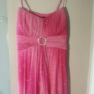 Pink Sparkly Dress w/Spaghetti Straps