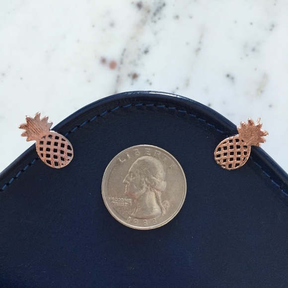 "Alani" Earrings || Rose Gold Pineapple Studs - Picture 4 of 9