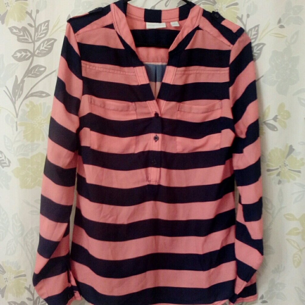 Strip shirt orange and Navy blue