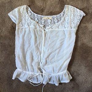 Hollister white lace top